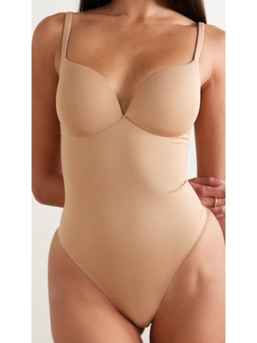 Skims Women's Sz Small Ultimate Sculpting Bodysuit Thong Nude Adjustable Straps